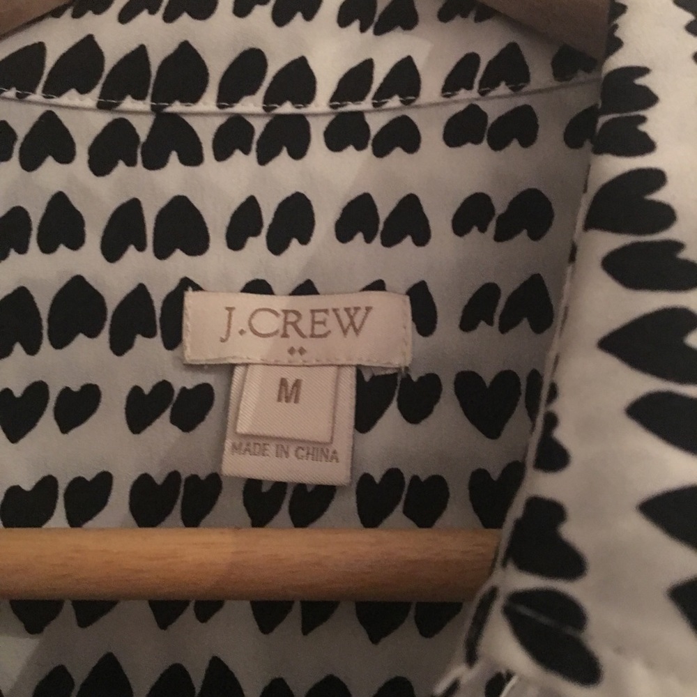 Jcrew Button Down Blouse With Heart Pattern - image 3